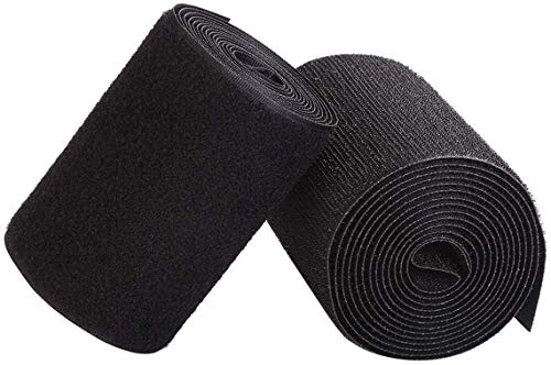 IHKFILAN Nähen Sie auf Haken und Schleife Band befestigen Nylon Stoff Band Nähen Bänder beide Seiten enthalten (schwarz, 10 cm x 3 Meter) von IHKFILAN