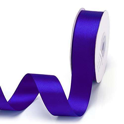 IHKFILAN Satinband, in Electric Blue(25 mm x 22.86 m), matt glänzendes Geschenkband, edles Schleifenband zum Dekorieren & Basteln, zum Einpacken besonderer Geschenke, für Hochzeiten, Taufen, uvm von IHKFILAN
