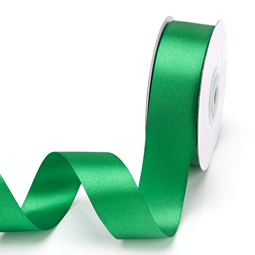 IHKFILAN Satinband, in Fern Green(25 mm x 22.86 m), matt glänzendes Geschenkband, edles Schleifenband zum Dekorieren & Basteln, zum Einpacken besonderer Geschenke, für Hochzeiten, Taufen, uvm von IHKFILAN