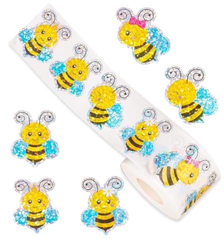 Bienen Sticker 3D 500 Stück Bienenaufkleber Klein, Scrapbook Travel Sticker Set, Bunte Aufkleber Kinder Sommer, Geschenkaufkleber Geburtstag für Scrapbooking, Umschläge, Geschenke (B) von IHLOOTD