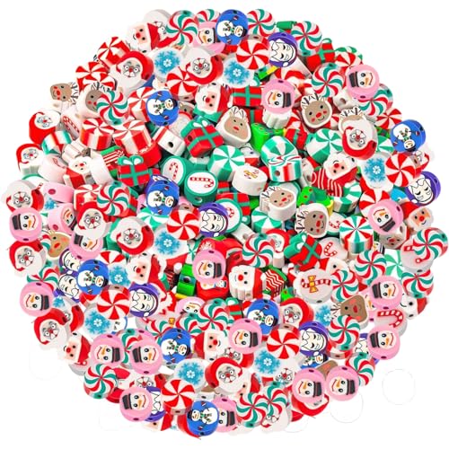 Perlen Weihnachten 100 Stück Weihnachtsperlen Weihnachts Tonperlen Polymer Clay Perlen für Herstellung von Armbändern Halsketten DIY Geschenke Familie Freunde Kinder Perlen Weihnachten 100 Stück Weihnachtsperlen Weihnachts Tonperlen Polymer Clay Perlen für Herstellung von Armbändern Halsketten DIY Geschenke Familie Freunde Kinder von IHLOOTD