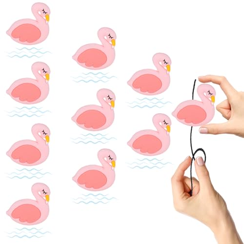 Sommer Perlen Set 10 PCS Silicone Beads Animal DIY Perlen Zum Auffädeln Flamingo Spacer Beads für SchlüSselanhäNger, Schmuck, Armband, Basteln (A) von IHLOOTD