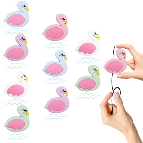 Flamingo Perlen 10 PCS Perlen Selber Machen Set Sommer DIY Silicone Beads Pen Spacer Beads Tiere Perlen Zum Auffädeln für Schlüsselanhänger, Schmuck, Armband, Basteln (B) von IHLOOTD