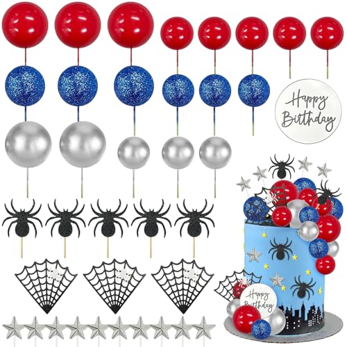 Spider Cake Topper Kuchen Deko Glitter Spider Tortendeko Spinne Web Tortenaufleger Happy Birthday Toppers Sterne Rot Silber Blau Kugeln Cupcake Topper für Kinder Geburtstags Spider Cake Topper Kuchen Deko Glitter Spider Tortendeko Spinne Web Tortenaufleger Happy Birthday Toppers Sterne Rot Silber Blau Kugeln Cupcake Topper für Kinder Geburtstags von IHLOOTD