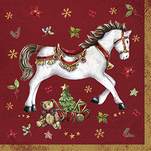 IHR Ideal Home Range - Weihnachtsservietten FESTIVE HORSE festlich Sterne Pferd Sattel Tannenbaum Blätter Blüten winterlich red 20 St. Cocktail-Servietten 25 cm x 25 cm IHR Ideal Home Range - Weihnachtsservietten FESTIVE HORSE festlich Sterne Pferd Sattel Tannenbaum Blätter Blüten winterlich red 20 St. Cocktail-Servietten 25 cm x 25 cm von IHR Ideal Home Range