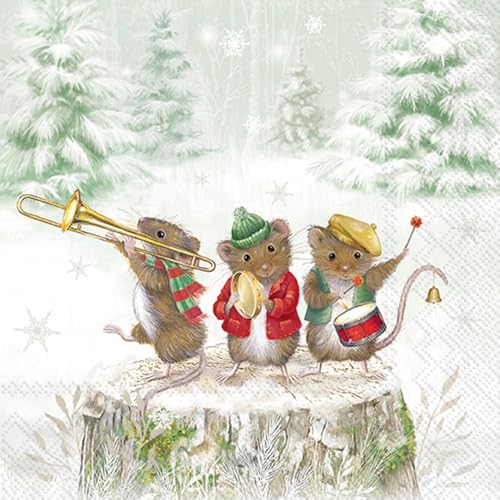 IHR Serviette Mouse Band, 33 x 33 cm, 20 Stück, ideal für Tischdekoration, Party, Feste von IHR Ideal Home Range