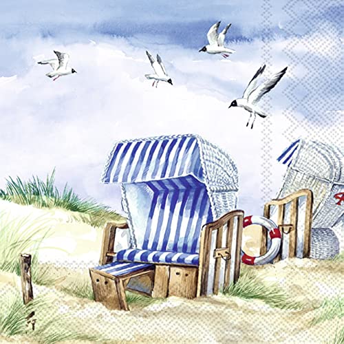 IHR Ideal Home Range - Papierservietten STRANDLUST 20 St. Cocktail-Servietten 25 cm x 25 cm von IHR Ideal Home Range