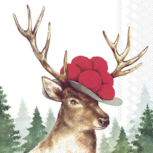 IHR - L897100 - Papierservietten, 20 Stück, Schwarzwald Hirsch, 16,5cm x 16,5cm, 3 lagig von Sudsty