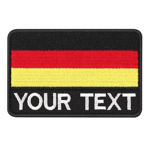 Benutzerdefinierter Namensaufnäher mit Deutschland Flagge, 2 Stück, personalisierter bestickter militärischer taktischer Namensaufnäher für Jacken, Hund, Narness, zum Aufbügeln (Quadrat/Square) von IIFL