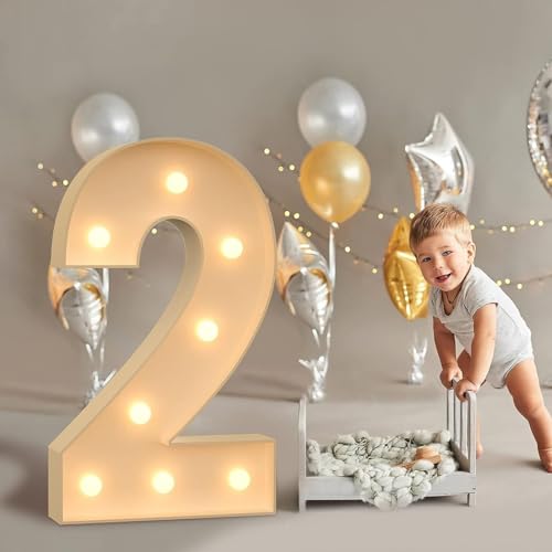 IINCOOY 70–120 cm DIY-Festzelt-Leuchtzahlen for Geburtstagsparty-Dekoration, Mosaik-Zahlen for Luftballons, Jubiläumsfeier, Schaumstoffbrett-Set (Color : 2, Size : 100cm) von IINCOOY