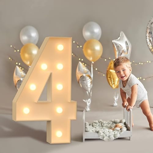 IINCOOY 70–120 cm DIY-Festzelt-Leuchtzahlen for Geburtstagsparty-Dekoration, Mosaik-Zahlen for Luftballons, Jubiläumsfeier, Schaumstoffbrett-Set (Color : 4, Size : 100cm) von IINCOOY
