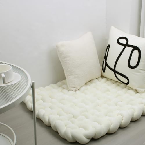 IIQI 70 * 80 cm dick Weiches Kissen handgewebt Tapis de jeu Pour bébé Bauch Zeit Kissenbereich Teppiche Tapis Sitzkissen (Beige) von IIQI