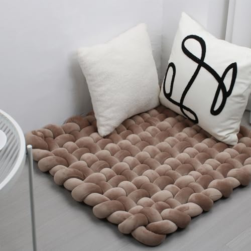 IIQI 70 * 80 cm dick Weiches Kissen handgewebt Tapis de jeu Pour bébé Bauch Zeit Kissenbereich Teppiche Tapis Sitzkissen (Brown) von IIQI