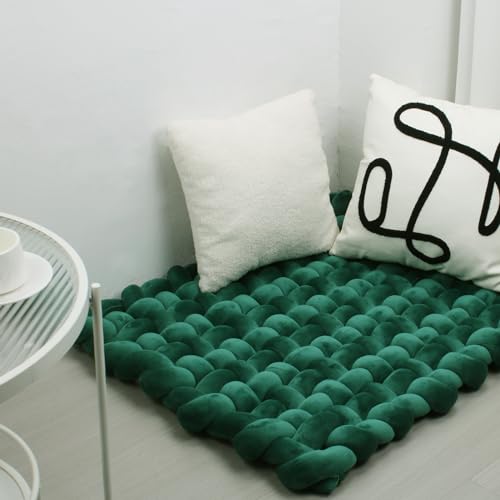 IIQI 70 * 80 cm dick Weiches Kissen handgewebt Tapis de jeu Pour bébé Bauch Zeit Kissenbereich Teppiche Tapis Sitzkissen (Dark Green) von IIQI