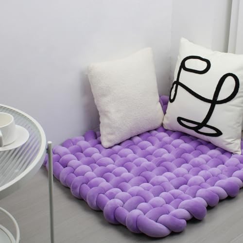 IIQI 70 * 80 cm dick Weiches Kissen handgewebt Tapis de jeu Pour bébé Bauch Zeit Kissenbereich Teppiche Tapis Sitzkissen (Dark Purple) von IIQI