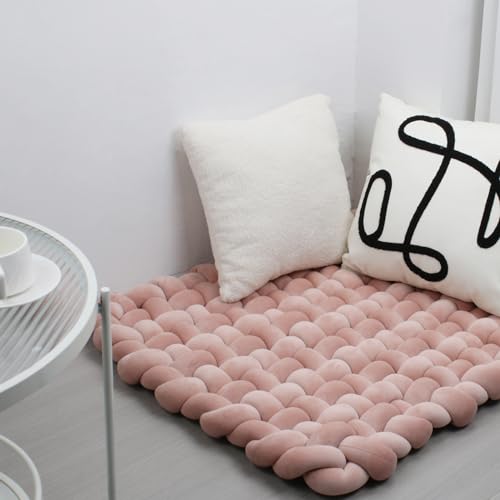 IIQI 70 * 80 cm dick Weiches Kissen handgewebt Tapis de jeu Pour bébé Bauch Zeit Kissenbereich Teppiche Tapis Sitzkissen (Dusty Rose) von IIQI