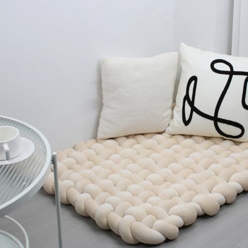 IIQI 70 * 80 cm dick Weiches Kissen handgewebt Tapis de jeu Pour bébé Bauch Zeit Kissenbereich Teppiche Tapis Sitzkissen (Light Khaki) von IIQI