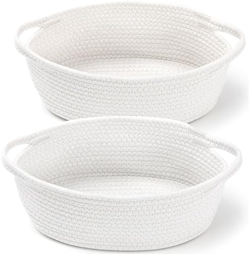 IIRC Präsentkorb Leer 2er Set, Geschenk Korb Flechten mit Zugschleifen & Transparent Geschenkfolie, Korb für Geschenke für Babyparty, Geburtstag, Ostern, Erntedank, Weihnachten von IIRC