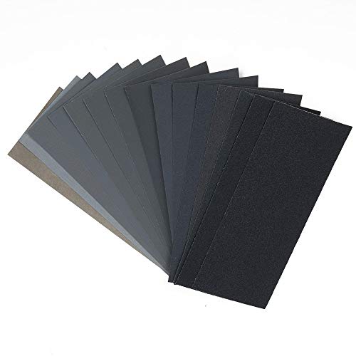 IKAAR Schleifpapier Wasserfestes Schleifpapier Set 120 bis 3000 Grit Multischleifpapier Nass- und Trocken Schleifblatt für Automobilschleifen Holzbearbeitung und Holzdrehen, 57 * 140mm 45er Pack IKAAR Schleifpapier Wasserfestes Schleifpapier Set 120 bis 3000 Grit Multischleifpapier Nass- und Trocken Schleifblatt für Automobilschleifen Holzbearbeitung und Holzdrehen, 57 * 140mm 45er Pack von IKAAR
