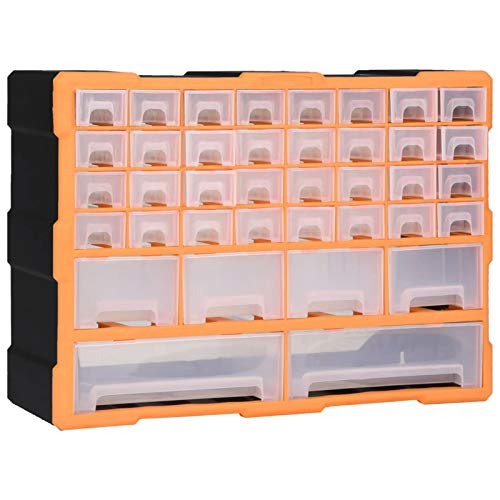 IKAYAA Aufbewahrungsbox mit 40 Schubladen Sortierboxen Für Kleinteile Sortimentskasten Multi-Schubladen-Organizer Werkzeugschrank Box 52x16x37,5 cm Kleinteile Organizer Schrauben Aufbewahrung von IKAYAA