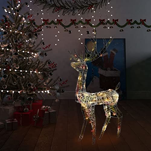 IKAYAA LED Rentier Familie, Weihnachtsdeko Weihnachtsbeleuchtung Aussen, 8 Modi LED Rentier Beleuchtet Aussen mit 140 LED Lichterketten, Innen/Outdoor Weihnachtsdekoration (Mehrfarbig) von IKAYAA