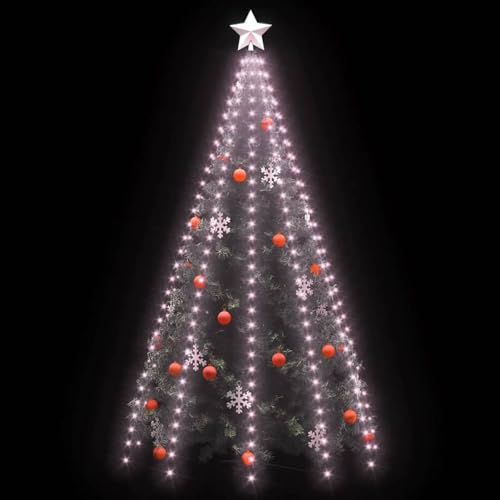 IKAYAA Lichterkette Weihnachtsbaum mit Ring und 10 Girlanden, 300 LED Lichterkette Weihnachtsbaum Außen, Christbaumbeleuchtung Innen, Weihnachtsbaum Lichterkette für 300cm Tannenbaum Warmweiß von IKAYAA