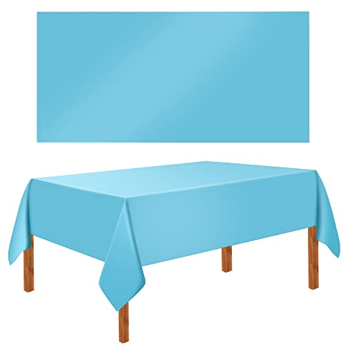 IKAYAS Blaue Tischdecke, 137 x 274 cm, wasserdicht, flecken- und knitterfrei, Kunststoff, rechteckig, Tischdecken für Geburtstag, Esszimmer, Party, Dekorationen, Zubehör, 1 Stück von IKAYAS