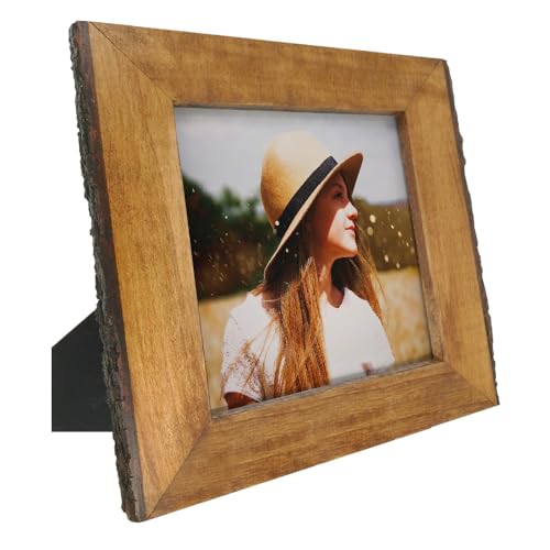 IKEREE Rustikaler Bilderrahmen mit natürlichen Rindenkanten, brauner Holz-Bilderrahmen für Tisch- oder Wandmontage, 15,2 x 15,2 cm IKEREE Rustikaler Bilderrahmen mit natürlichen Rindenkanten, brauner Holz-Bilderrahmen für Tisch- oder Wandmontage, 15,2 x 15,2 cm von IKEREE