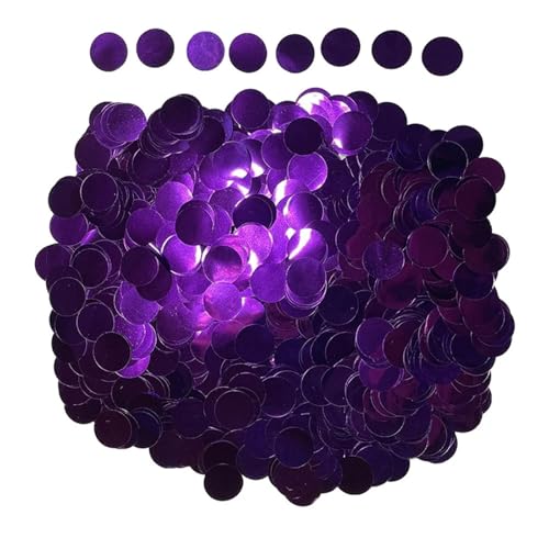 Glitzer Konfetti 50g Metallic Konfetti Folie Glitter Gefüllte Luftballons Tisch Hochzeit Geburtstag Dekoration(Purple 1.5cm) von IKFGTJRE