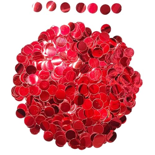 Glitzer Konfetti 50g Metallic Konfetti Folie Glitter Gefüllte Luftballons Tisch Hochzeit Geburtstag Dekoration(Red 1.5cm) von IKFGTJRE