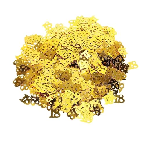 Glitzer Konfetti Digital Gold Konfetti Glitter 15g/Beutel Nummer 18/21/30/40/50/60/70 Papierreste Geburtstag Party Jahrestag Hochzeit Dekoration(Gold 18) von IKFGTJRE