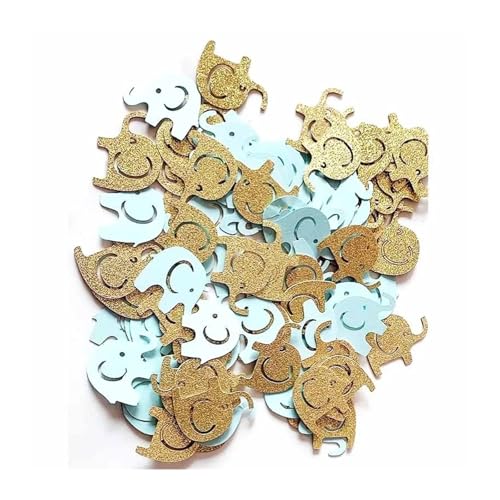 Glitzer Konfetti Glitter Konfetti 100Pcs Gold Silber Elefant for Jungen Mädchen Tisch Erste Geburtstag Party Dekoration(Blue) von IKFGTJRE