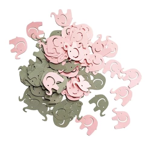 Glitzer Konfetti Glitter Konfetti 100Pcs Gold Silber Elefant for Jungen Mädchen Tisch Erste Geburtstag Party Dekoration(Pink grey) von IKFGTJRE