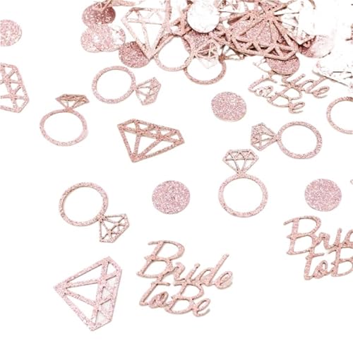 Glitzer Konfetti Glitzer-Konfetti, 100 Stück, Diamantring, Braut, Tischstreuung for Verlobung, Hochzeit, Junggesellinnenabschied, Party-Dekoration(Color 01) von IKFGTJRE