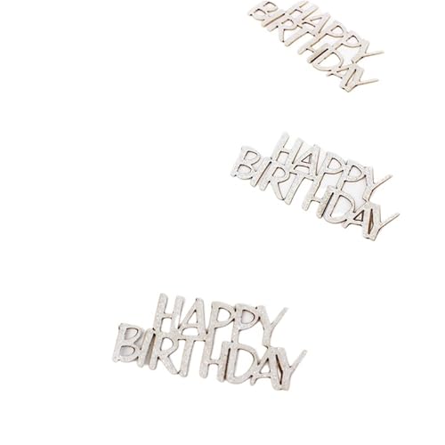 Glitzer Konfetti Glitzernde Happy Birthday Konfetti Tischdekoration for Partys(Silvery) von IKFGTJRE