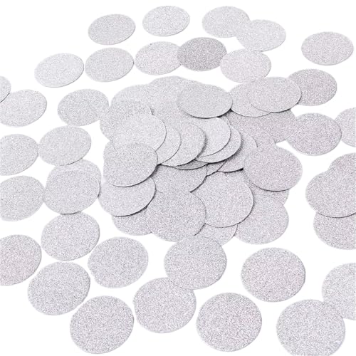 Glitzer Konfetti Glitzernde Konfetti-Kreise for Hochzeitsfeiern und Tischdekoration, 3 cm Durchmesser (Glitzer, Gold, Schwarz, 200 Stück)(Color 03) von IKFGTJRE