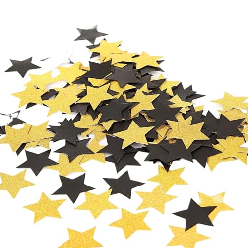 Glitzer Konfetti Glitzernde Konfetti-Kreise for Hochzeitsfeiern und Tischdekoration, 3 cm Durchmesser (Glitzer, Gold, Schwarz, 200 Stück)(Color 04) von IKFGTJRE