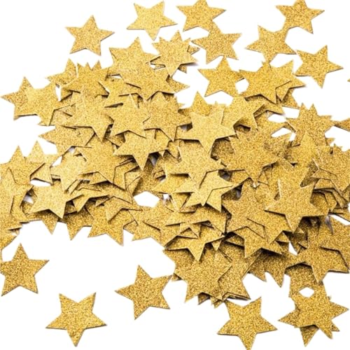 Glitzer Konfetti Glitzernde Konfetti-Kreise for Hochzeitsfeiern und Tischdekoration, 3 cm Durchmesser (Glitzer, Gold, Schwarz, 200 Stück)(Color 05) von IKFGTJRE