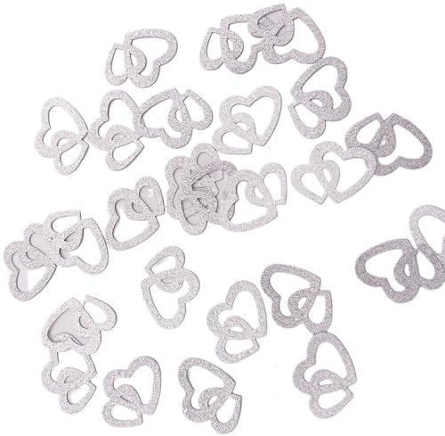 Glitzer Konfetti Herzförmiges Konfetti 100 Stück for Hochzeitsdekoration, Glitzerpapierparty, goldener Tisch von IKFGTJRE