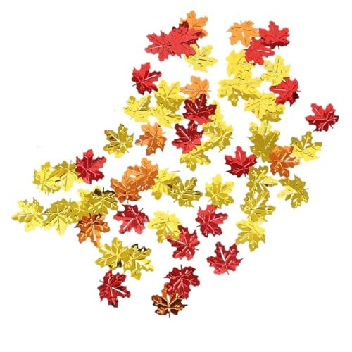Glitzer Konfetti Konfetti 15g Thanksgiving Decor Mix Farbe Glitter Ahorn Blätter Herbst Hause Tisch Streu Hochzeit Halloween Party Versorgung(Style 01) von IKFGTJRE