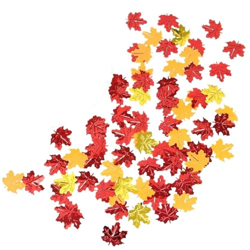 Glitzer Konfetti Konfetti 15g Thanksgiving Decor Mix Farbe Glitter Ahorn Blätter Herbst Hause Tisch Streu Hochzeit Halloween Party Versorgung(Style 02) von IKFGTJRE
