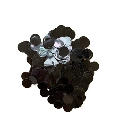 Glitzer Konfetti Konfetti Metallic Folie 1,5 cm Runde Stern Herz Pailletten Tisch Hochzeit Geburtstag Party Dekorationen(Black,1Kg) von IKFGTJRE