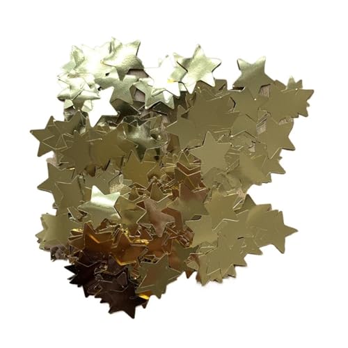 Glitzer Konfetti Konfetti Metallic Folie 1,5 cm Runde Stern Herz Pailletten Tisch Hochzeit Geburtstag Party Dekorationen(Gold Star,500g) von IKFGTJRE