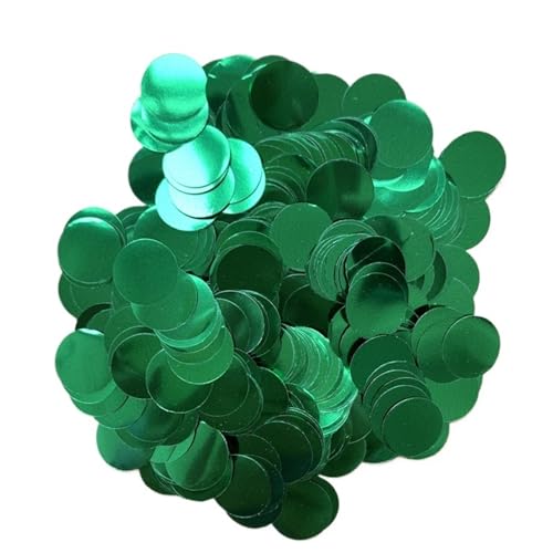 Glitzer Konfetti Konfetti Metallic Folie 1,5 cm Runde Stern Herz Pailletten Tisch Hochzeit Geburtstag Party Dekorationen(Green,1Kg) von IKFGTJRE