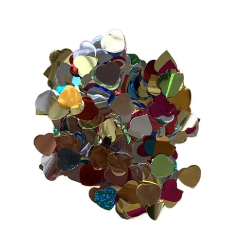 Glitzer Konfetti Konfetti Metallic Folie 1,5 cm Runde Stern Herz Pailletten Tisch Hochzeit Geburtstag Party Dekorationen(Mix Heart,1Kg) von IKFGTJRE