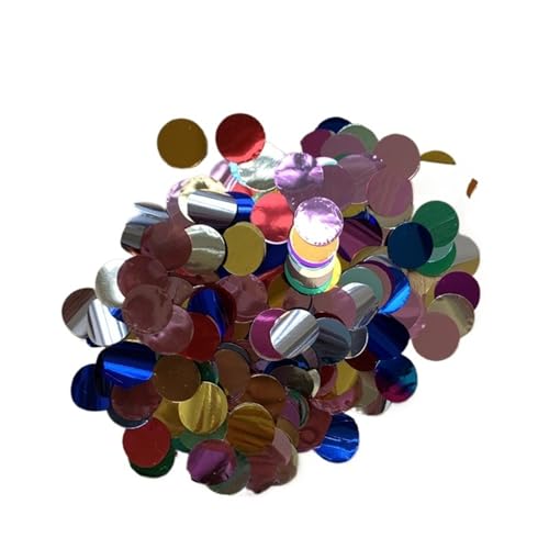 Glitzer Konfetti Konfetti Metallic Folie 1,5 cm Runde Stern Herz Pailletten Tisch Hochzeit Geburtstag Party Dekorationen(Mix Round,500g) von IKFGTJRE