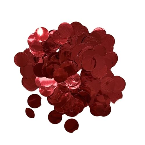 Glitzer Konfetti Konfetti Metallic Folie 1,5 cm Runde Stern Herz Pailletten Tisch Hochzeit Geburtstag Party Dekorationen(Red,1Kg) von IKFGTJRE
