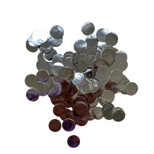 Glitzer Konfetti Konfetti Metallic Folie 1,5 cm Runde Stern Herz Pailletten Tisch Hochzeit Geburtstag Party Dekorationen(Silver,500g) von IKFGTJRE