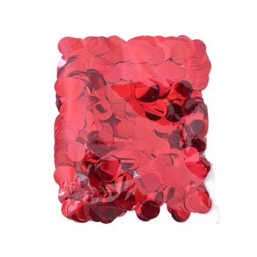 Glitzer Konfetti Kreisförmiges Konfetti 10/20/30/50 g Farbpailletten Hochzeit Geburtstagsfeier Festival Feier Ballonfüller Folienpapierreste(Red,50g) von IKFGTJRE