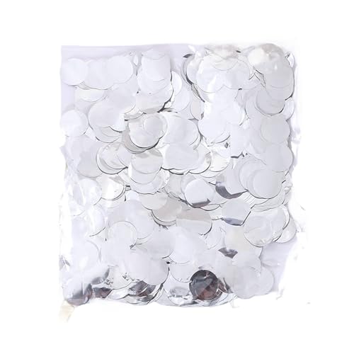 Glitzer Konfetti Kreisförmiges Konfetti 10/20/30/50 g Farbpailletten Hochzeit Geburtstagsfeier Festival Feier Ballonfüller Folienpapierreste(Silver,50g) von IKFGTJRE